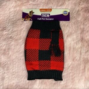 Cozy Red and Black Fall Pet Sweater Clothing & Accessories